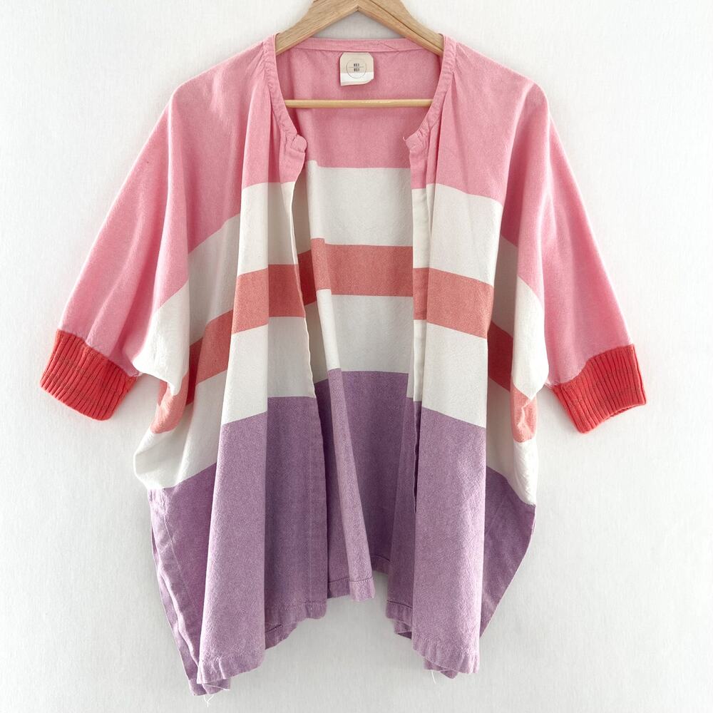 Anthropologie Hei Hei Colorblock Cardigan Coverup Sweater One Size Dolman Sleeve